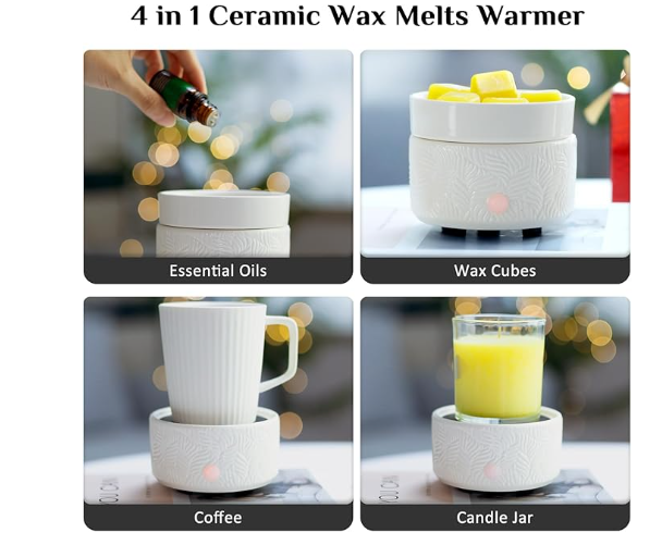 Leaf Pattern Ceramic Wax Warmer