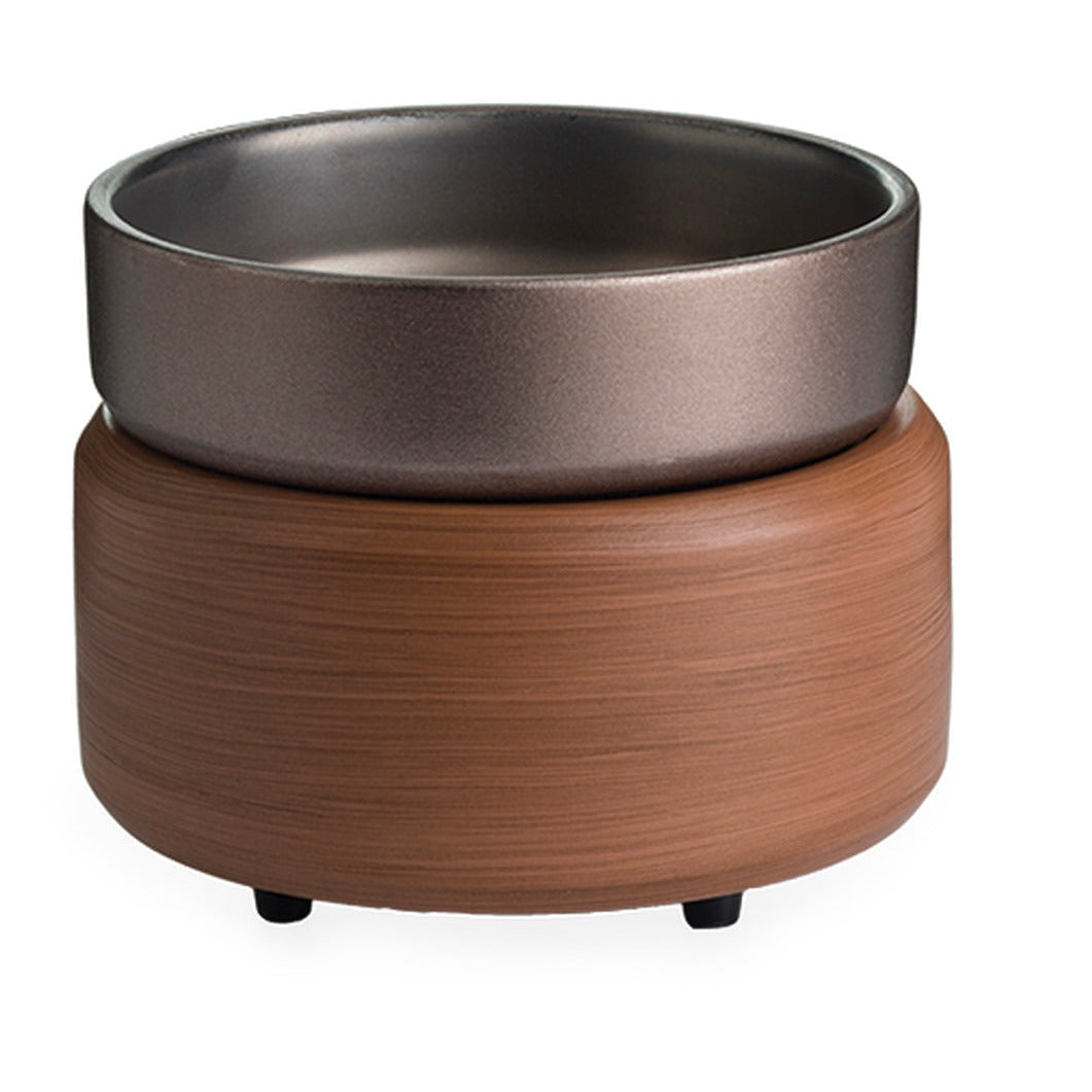 Load image into Gallery viewer, Pewter/Walnut Candle and Wax Melt Warmer
